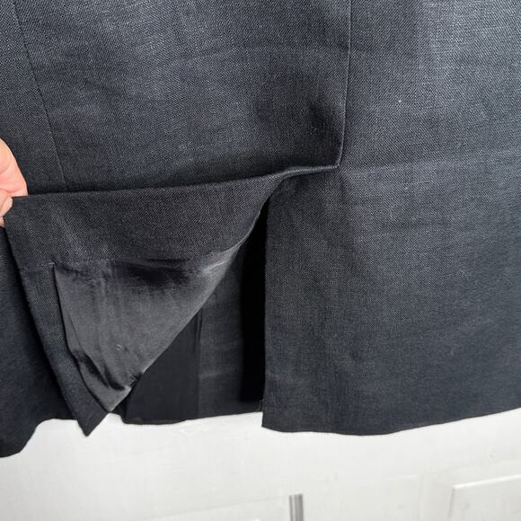 Banana Republic Palma Linen Long Vest Black V Neck Double Breasted W1948 Sz 4P - Picture 8 of 8